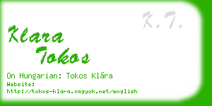 klara tokos business card